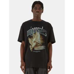 lässiges MJ Gonzales Herren T-Shirt Oversize 240 g/m² mit Baumwolle Schwarz