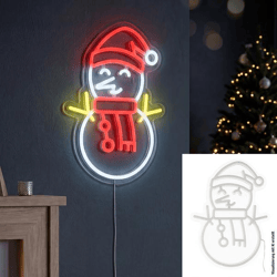 LED Neon Schneemann, ca. 40cmH