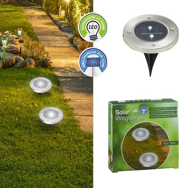 LED Solar Wegleuchte, Erdspie&szlig; ca. 12cmD
