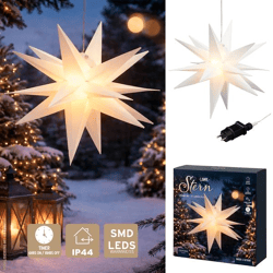 LED Star, SMD, foldable, white, OUTDOOR, large, approx. 60 cm in diameter