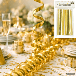 Luftschlangen, gold, 2er Pack