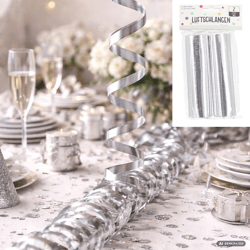 Luftschlangen, silber, 2er Pack
