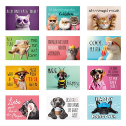 Magnet Hund und Katze, 12/s , 9x6,5cm