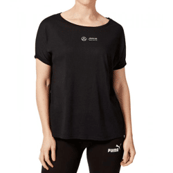 Mercedes-Benz AMG Petronas F1 Lewis Hamilton #44 Tee Damen T-Shirt mit großem Hamilton 44-Print Baumwoll-Shirt 701202249 001 Schwarz