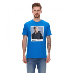 Mercedes-Benz AMG Petronas F1 MAPF1 Portrait Herren Baumwoll-Shirt mit George Russel Print Rundhals-Shirt 701222296 001 Blau