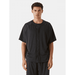 modernes 9N1M SENSE Herren Polo-Shirt Kordelzug Straight Fit mit Baumwolle Schwarz
