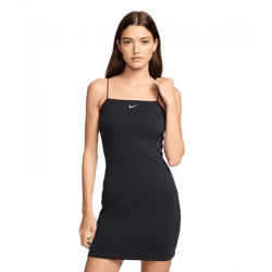 NIKE Sportswear Chill Damen Kleid mit Micro-Trägern Sommer-Kleid ärmellos FN4157-010 Schwarz