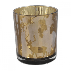 PTMD Imadiya L Tealight Holder, Gold-Colored, 10 cm