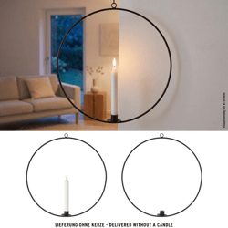 Ring, DIY, stick candle holder, black, approx. 40cmD