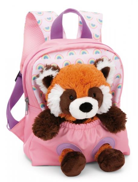 Rucksack mit Pl&uuml;schtier 21x26cm Roter Panda 25cm