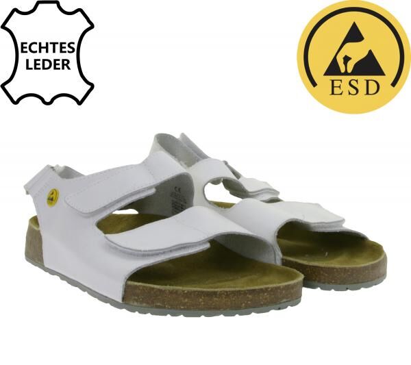 Rutschhemmende hsm Herren Arbeits-Sandalen ESD-geeignet Echtleder-Schuhe SRA-Schutzklasse Pantoletten Berufsschuhe Factory Second B-Ware Ar