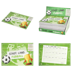 Spiele Block Stadt Land Fußball, 20 Blatt, ca.30x21cm