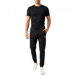 sportliche ON THAT ASS Calvin Herren Jogging-Hose Baumwoll-Sweat-Hose mit Logo und Taschen Jogger Schwarz