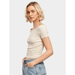 sportliches Urban Classics Damen T-Shirt Stretch 180 g/m² mit Baumwolle Beige