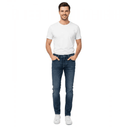 SUBLEVEL Herren Alltags-Jeans in Modern Straight-Fit Denim-Hose im 5-Pocket-Style Baumwoll-Hose H85006T61957M190 Blau