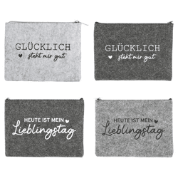 Tasche Filz mit Spruch 4/s ca. 21,5 x 15,5cm 