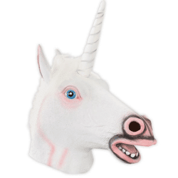 Vollmaske Einhorn weiß - Adult