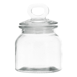Vorratsglas m. Deckel, durchsichtig, M, ca. 11x16cm