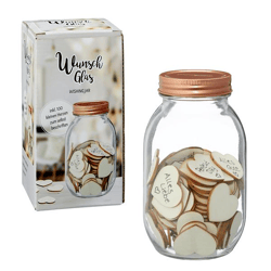 Large Wish Jar, 100 Hearts, approx. 17x9 cm