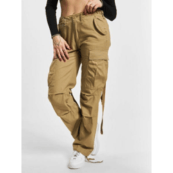 bequeme Brandit Damen Jeans Reißverschluss Taschen mit Baumwolle Beige