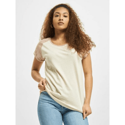 bequemes Urban Classics Damen T-Shirt 140 g/m² mit Baumwolle Creme-Beige/Alt-Rosa