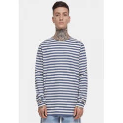 bequemes Urban Classics Herren Sweatshirt 180 g/m² mit Baumwolle Blau/Weiß