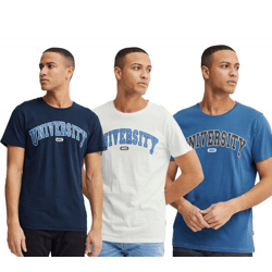 klassisches 11 PROJECT PRSit Herren T-Shirt mit Rundhals Shirt 20715957ME Hellblau, Dunkelblau oder Weiß
