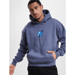 lässiger Mister Tee Herren Hoodie Rippbündchen Kapuze 460 g/m² mit Baumwolle Blau
