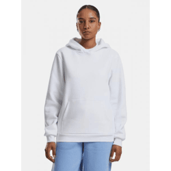 lässiger Urban Classics Damen Hoodie Rippbündchen Kapuze 330 g/m² mit Baumwolle Weiß