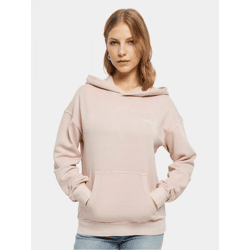 lässiger Urban Classics Damen Hoodie Rippstrick Rippbündchen 300 g/m² mit Baumwolle Rosa