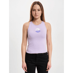 lässiges Just Rhyse Damen T-Shirt Stretch Kordelzug Reißverschluss mit Baumwolle Violett