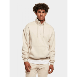 lässiges Urban Classics Herren Sweatshirt Kordelzug Reißverschluss 305 g/m² Beige