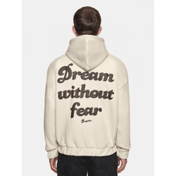 moderner Dropsize Herren Hoodie Reißverschluss Rippbündchen mit Baumwolle Beige