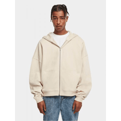 moderner Urban Classics Herren Hoodie Reißverschluss Rippbündchen 300 g/m² mit Baumwolle Beige