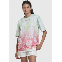 modernes Just Rhyse Damen T-Shirt mit Baumwolle Grün/Rosa