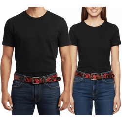 Slipknot Gürtel der Metal-Band für Damen oder Herren Einheitsgröße 95cm verstellbarer Freizeit-Gürtel BT105771SLP Schwarz/Rot