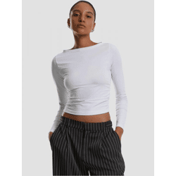 sportliches URBAN CLASSICS Damen T-Shirt Slim Fit mit Baumwolle Weiß