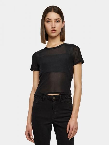 sportliches Urban Classics Damen T-Shirt Stretch Slim Fit 117 g/m&sup2; Schwarz