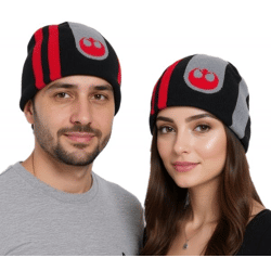 Star Wars Das Erwachen der Macht Beanie Strick-Mütze Poe Dameron KC505009STW Schwarz/Grau/Rot