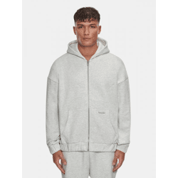 weicher Bazix Republiq Herren Hoodie Reißverschluss Kapuze mit Baumwolle Grau