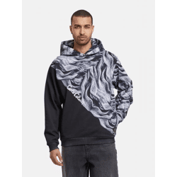 weicher Carlo Colucci Herren Hoodie Rippbündchen Kapuze mit Baumwolle Schwarz