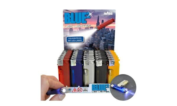 Blue&sup2; Rainbow - LED-Feuerzeug Sortiment - 30er Display