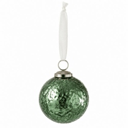 J-Line Weihnachtskugel aus Metallic-Glas, grün, 8 cm