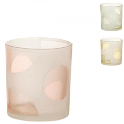 J-Line Teelichthalter Glas 8 cm 3 Stück sortiert