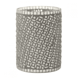 J-Line Windlicht „Pattern“, grau, 17 cm