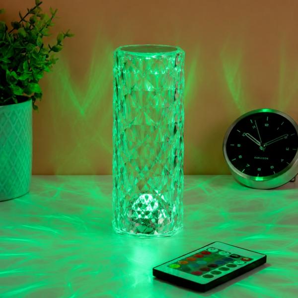 Out of the Blue Crystal LED Rechargeable Lamp, 21 cm