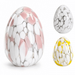 Battery-powered LED Easter egg glass, 16 cm, 3 assorted colors