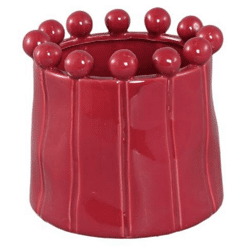 PTMD Celine L Flower Pot, Burgundy, 16 cm