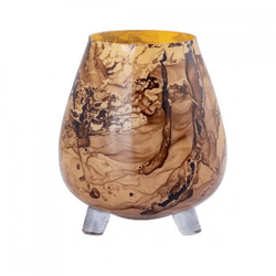 PTMD Jamillia Brown Tea Light Holder, M, 19 cm