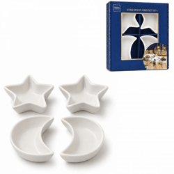 Schalen „Star Moon“, weiß, 12 cm, 4er-Set